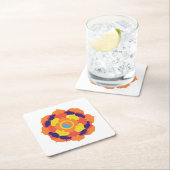 Kleurrijke Lotus Bloem Yin & Yang Mandala Kartonnen Onderzetters (Insitu)