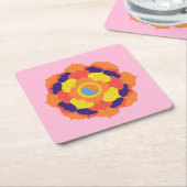 Kleurrijke Lotus Bloem Yin & Yang Mandala    Kartonnen Onderzetters (Schuin)