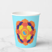 Kleurrijke Lotus Bloem Yin & Yang Mandala Papieren Bekers (Voorkant)
