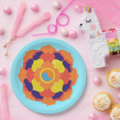 Kleurrijke Lotus Bloem Yin & Yang Mandala Papieren Bordje (Feest)