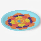 Kleurrijke Lotus Bloem Yin & Yang Mandala Papieren Bordje (Gekanteld)