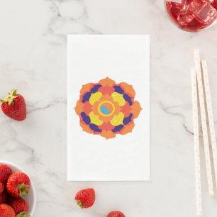 Kleurrijke Lotus Bloem Yin & Yang Mandala Servet