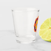 Kleurrijke Lotus Bloem Yin & Yang Mandala Shot Glas (Links)