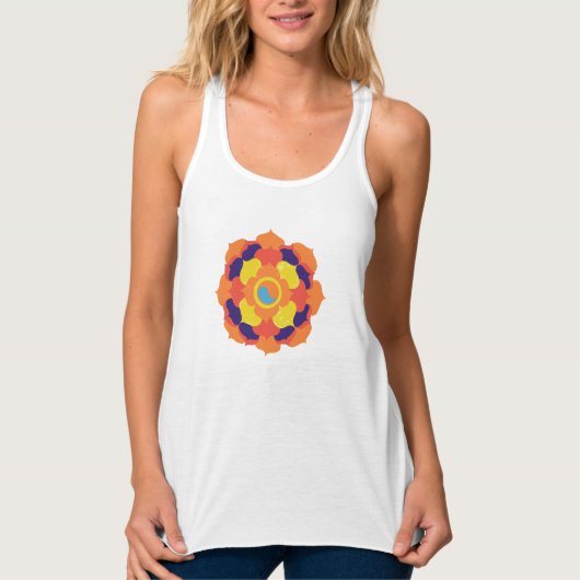 Kleurrijke Lotus Bloem Yin & Yang Mandala Tanktop (Voorkant)