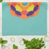 Kleurrijke Lotus Bloem Yin & Yang Mandala Theedoek (Gevouwen)