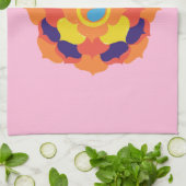 Kleurrijke Lotus Bloem Yin & Yang Mandala Theedoek (Gevouwen)