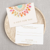 Kleurrijke Lotus Floral Spa Cadeaubon Kaart