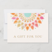 Kleurrijke Lotus Floral Spa Cadeaubon Kaart (Voorkant)