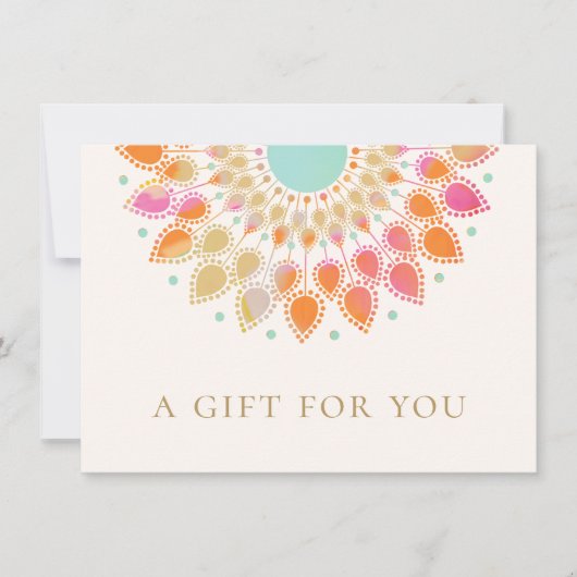 Kleurrijke Lotus Floral Spa Cadeaubon Kaart (Voorkant)