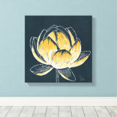 Kleurrijke Lotus Flower No. 1 Canvas Afdruk (Insitu (Houten vloer))