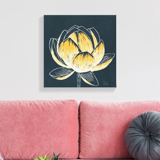 Kleurrijke Lotus Flower No. 1 Canvas Afdruk (Insitu (Woonkamer))