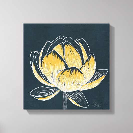 Kleurrijke Lotus Flower No. 1 Canvas Afdruk (Voorkant)