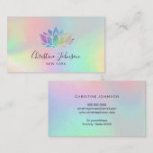 Kleurrijke Lotus logo op pastelkleuren Visitekaartje (Voorkant / Achterkant)