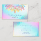 kleurrijke lotusbloem huidverzorging FAUX iriscent Visitekaartje (Voorkant / Achterkant)