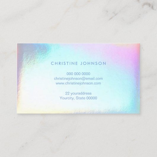 kleurrijke lotusbloem huidverzorging FAUX iriscent Visitekaartje (Achterkant)