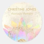 kleurrijke lotusbloem ronde sticker (Voorkant)