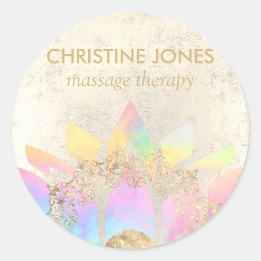 kleurrijke lotusbloem ronde sticker (Voorkant)