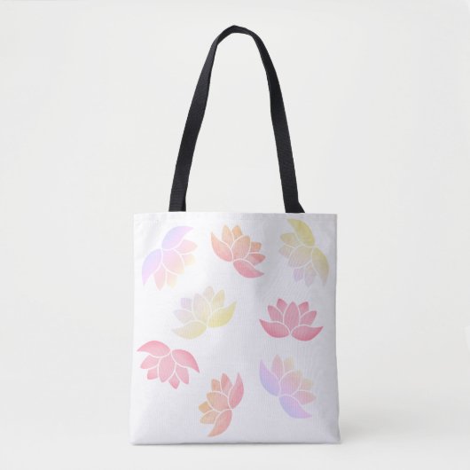 Kleurrijke lotusbloemen tote bag (Voorkant)