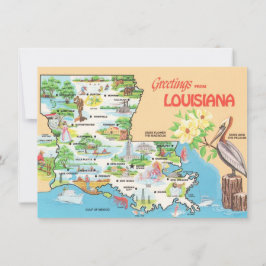 Kleurrijke Louisiana kaart bewegende aankondiging