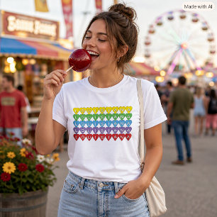 Kleurrijke Louisiana State Pride-harten T-shirt