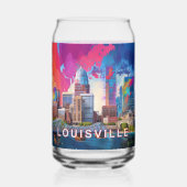 Kleurrijke Louisville Skyline Blikvorm Glas (Voorkant)