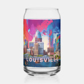 Kleurrijke Louisville Skyline Blikvorm Glas (Achterkant)