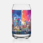 Kleurrijke Louisville Skyline Blikvorm Glas (Rechts)
