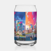 Kleurrijke Louisville Skyline Blikvorm Glas (Links)