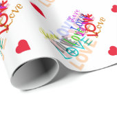 Kleurrijke LOVE Cadeaupapier (Rol Hoek)