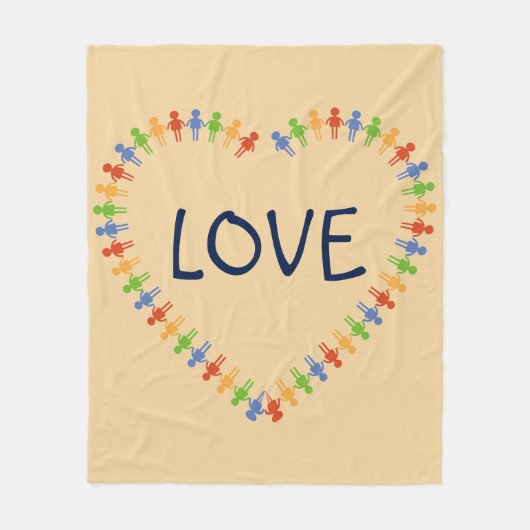 Kleurrijke LOVE Heart Design Fleece Blanket (Voorkant)