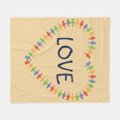 Kleurrijke LOVE Heart Design Fleece Blanket (Voorkant (Horizontaal))