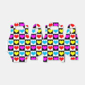 Kleurrijke Love Hearts geometrische blokprint Bedankdoosjes (Uitgevouwen)