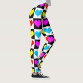 Kleurrijke Love Hearts geometrische blokprint Leggings (Rechts)