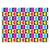 Kleurrijke Love Hearts geometrische blokprint Tafelkleed (Voorkant (Horizontaal))