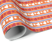 Kleurrijke Love Hearts Star Stripes Cadeaupapier (Rol Hoek)