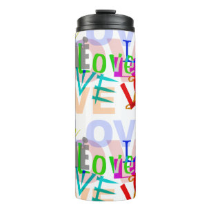 Kleurrijke LOVE Thermosbeker