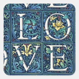 Kleurrijke LOVE Vierkante Sticker