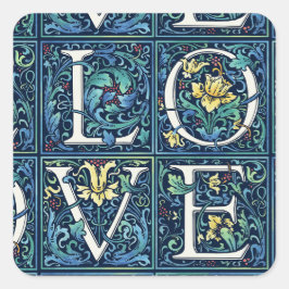 Kleurrijke LOVE Vierkante Sticker