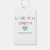 Kleurrijke "Love You Daddy" - Leuk en oprecht cade Cadeaulabel (Voorkant)