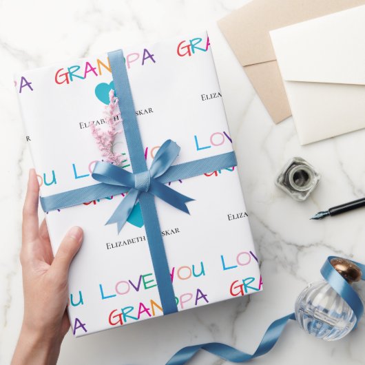 Kleurrijke "Love You Grandpa" - Fun & Heartfelt Cadeaupapier (Geschenken)
