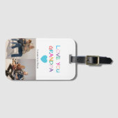 Kleurrijke "Love You Grandpa" tekst en aangepaste  Bagagelabel (Voorkant (horizontaal))