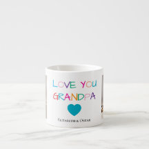 Kleurrijke "Love You Grandpa" tekst en aangepaste 