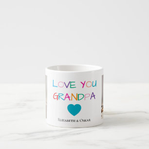 Kleurrijke "Love You Grandpa" tekst en aangepaste  Espresso Kop