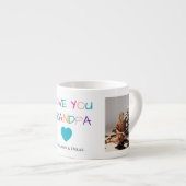 Kleurrijke "Love You Grandpa" tekst en aangepaste Espresso Kop (Voorkant rechts)