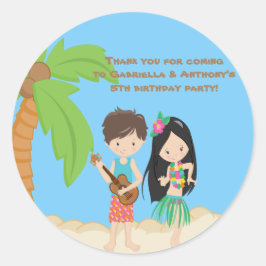 Kleurrijke Luau Hawaiian Kinder dank u Sticker