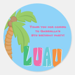 Kleurrijke luau Palm Tree Round Sticker