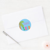 Kleurrijke luau Palm Tree Round Sticker (Envelop)