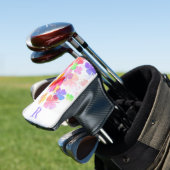 Kleurrijke Lucky Four Leaf Clovers monogram Golfheadcover (Insitu)
