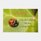 Kleurrijke Lucky Ladybug Deurmat (Voorkant)