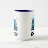 Kleurrijke luidsprekers leven hardop met muziek mok (Midden)